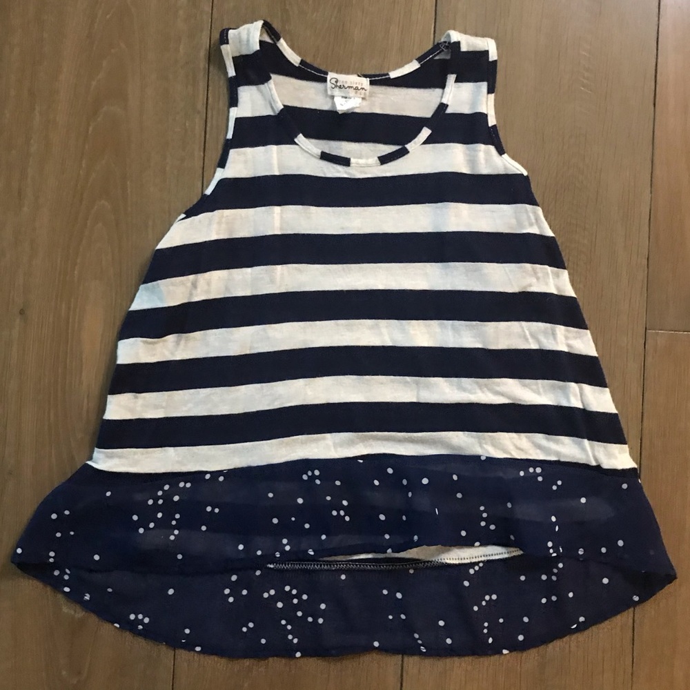 Girl’s Blue and White Flowy Tank Top- size M